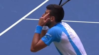 Novak Djokovic loses his cool during the match against Taylor Fritz in US Open Novak Djokovic loses his cool during the match against Taylor Fritz in US Open