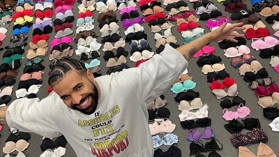 Drake's fans are showering him with bras during his tour, leading to a quirky collection. (Instagram/champagnepapi) Drake's fans are showering him with bras during his tour, leading to a quirky collection. (Instagram/champagnepapi)