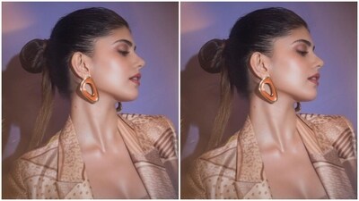 In neon green stilettos and statement orange earrings, Sanjana further accessorised her look for the day.&nbsp; (Instagram/@sanjanasanghi96)