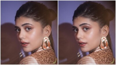 Sanjana played muse to fashion designer duo Pankaj and Nidhi and picked a stunning silk ensemble from the shelves of the designer house.&nbsp; (Instagram/@sanjanasanghi96)