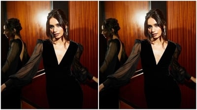 Manushi's fashion diaries are getting better by the day. A few days back, the actor slayed it in a stunning black gown. (Instagram/@manushi_chhillar) Manushi's fashion diaries are getting better by the day. A few days back, the actor slayed it in a stunning black gown. (Instagram/@manushi_chhillar)