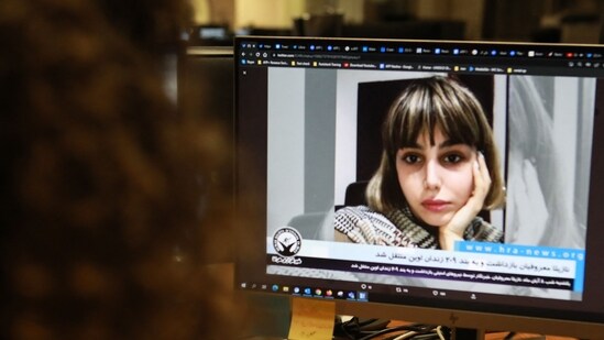 Snapshot from an undated video of Iranian journalist Nazila Maroufian. (AFP)