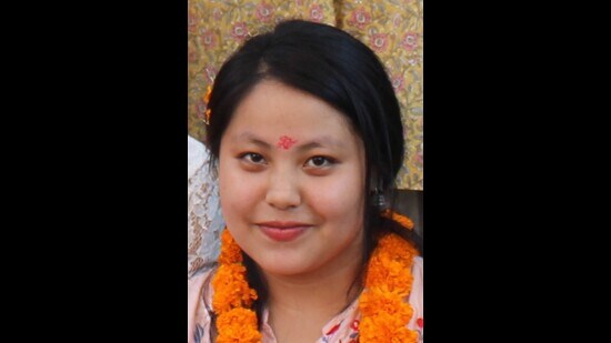 PU elections: Benazirsana Yumkhaibam, 19, polled 327 out of the total 802 at MCM DAV, Sector 36, to become the college’s student council president. (HT Photo)