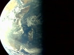 Aditya-L1 captures Earth and Moon while on its way to Lagrange point 1.
