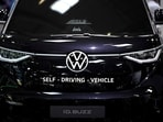 A modified self-driving ID Buzz vehicle by German car maker Volkswagen is displayed at the booth of Mobileye, a system software company developing autonomous driving technologies among others, during the International Motor Show IAA in Munich, southern Germany, on September 6.