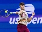 Spain's Carlos Alcaraz returns the ball to Germany's Alexander Zverev Spain's Carlos Alcaraz returns the ball to Germany's Alexander Zverev