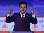 FILE PHOTO: Former biotech executive Vivek Ramaswamy speaks at the first Republican candidates' debate of the 2024 U.S. presidential campaign in Milwaukee, Wisconsin, U.S. August 23, 2023.