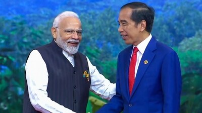 Prime Minister Narendra Modi meets with Indonesian President Joko Widodo (ANI)
