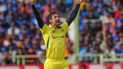 Mitchell Starc during an ODI series against India in March 2023 (AP)