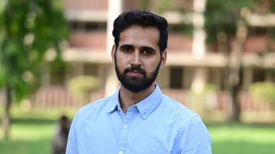 Jatinder Singh,  Panjab University student council president (HT Photo)