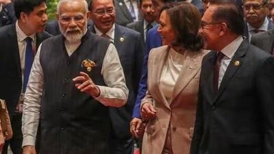 PM Narendra Modi, China’s Premier Li Qiang, Indonesia’s President Joko Widodo, US Vice President Kamala Harris and Malaysia’s Prime Minister Anwar Ibrahim arrive for the East Asia Summit in Jakarta, Indonesia. (Reuters) PM Narendra Modi, China’s Premier Li Qiang, Indonesia’s President Joko Widodo, US Vice President Kamala Harris and Malaysia’s Prime Minister Anwar Ibrahim arrive for the East Asia Summit in Jakarta, Indonesia. (Reuters)