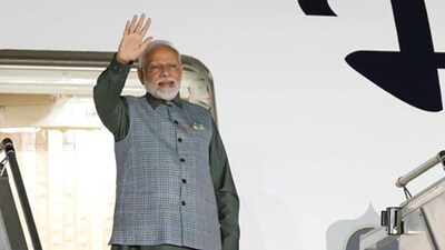 Prime Minister Narendra Modi emplanes for Indonesia to participate in the 20th ASEAN-India Summit and 18th East Asia Summit, in New Delhi on Wednesday. (ANI) Prime Minister Narendra Modi emplanes for Indonesia to participate in the 20th ASEAN-India Summit and 18th East Asia Summit, in New Delhi on Wednesday. (ANI)