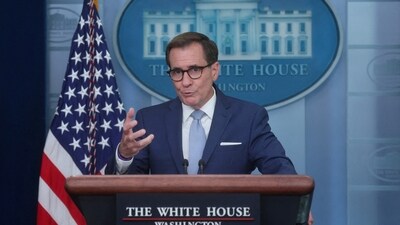 FILE PHOTO: U.S. National Security Council (NSC) Coordinator for Strategic Communications John Kirby speaks during a press briefing at the White House in Washington. (Reuters)