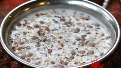 "Panchamrit, also known as 'five nectars,' is a traditional Hindu ritual drink made from five primary ingredients: milk, yogurt, honey, ghee, and raw sugar. When these five ingredients used to make Panchamrut are blended in the right amount, it improves the quality and gives better life," says Nutritionist Lovneet Batra in her latest Instagram post. (Pinterest) "Panchamrit, also known as 'five nectars,' is a traditional Hindu ritual drink made from five primary ingredients: milk, yogurt, honey, ghee, and raw sugar. When these five ingredients used to make Panchamrut are blended in the right amount, it improves the quality and gives better life," says Nutritionist Lovneet Batra in her latest Instagram post. (Pinterest)