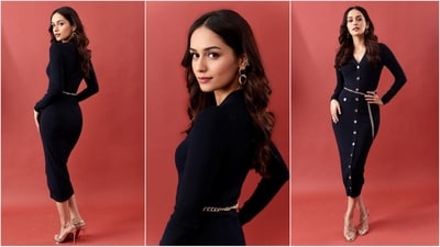 Manushi Chillar is an absolute stunner who can pull off any look to perfection. Be it a sartorial saree or a chic pantsuit, Manushi knows how to turn heads. She is quite active on social media and her Insta diaries are filled with stylish looks of the actress, which are a treasure trove of inspiration for all fashion lovers. Her latest look in a stunning black dress is sure to leave you spellbound. (Instagram/@manushi_chhillar) Manushi Chillar is an absolute stunner who can pull off any look to perfection. Be it a sartorial saree or a chic pantsuit, Manushi knows how to turn heads. She is quite active on social media and her Insta diaries are filled with stylish looks of the actress, which are a treasure trove of inspiration for all fashion lovers. Her latest look in a stunning black dress is sure to leave you spellbound. (Instagram/@manushi_chhillar)
