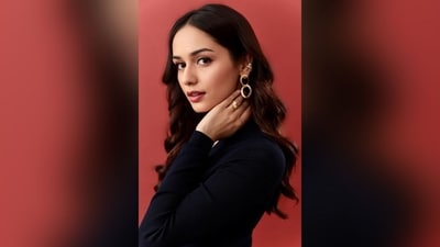 Keeping her make-up look minimal, she donned a nude eyeshadow, winged eyeliner, mascaraed lashes, contoured cheeks and a shade of nude lipstick. (Instagram/@manushi_chhillar) Keeping her make-up look minimal, she donned a nude eyeshadow, winged eyeliner, mascaraed lashes, contoured cheeks and a shade of nude lipstick. (Instagram/@manushi_chhillar)