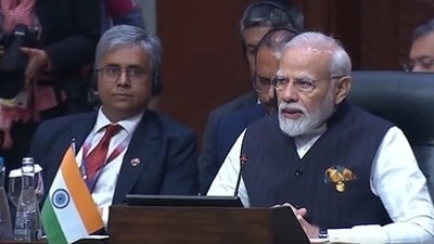 Prime Minister Narendra Modi speaks at the 20th ASEAN Summit in Jakarta. Prime Minister Narendra Modi speaks at the 20th ASEAN Summit in Jakarta.