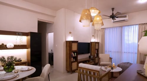 Kusha Kapila's new Mumbai home has an open layout living room. Kusha Kapila's new Mumbai home has an open layout living room.