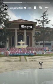 Jamie Foxx share a video which shows a blue-and-pink decorative display, which reads, “Fly High Butterfly DeOndra," in huge letters (iamjamiefoxx/Instagram Stories screenshot) Jamie Foxx share a video which shows a blue-and-pink decorative display, which reads, “Fly High Butterfly DeOndra," in huge letters (iamjamiefoxx/Instagram Stories screenshot)