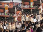 Snapshot of the students dancing to Oo Antava.