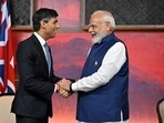 UK PM Rishi Sunak and Indian PM Narendra Modi