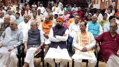 Bihar BJP president Samrat Chaudhary, Leader of Opposition in the State Assembly Vijay Kumar Sinha, party MP Sushil Kumar Modi at a programme in Patna (ANI FILE PHOTO) Bihar BJP president Samrat Chaudhary, Leader of Opposition in the State Assembly Vijay Kumar Sinha, party MP Sushil Kumar Modi at a programme in Patna (ANI FILE PHOTO)