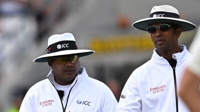 Umpires Nitin Menon (L) and Kumar Dharmasena (R) during Ashes 2023 (AFP) Umpires Nitin Menon (L) and Kumar Dharmasena (R) during Ashes 2023 (AFP)