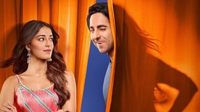 Ananya Panday and Ayushmann Khurrana in a Dream Girl 2 poster. Ananya Panday and Ayushmann Khurrana in a Dream Girl 2 poster.