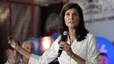 Republican presidential hopeful Nikki Haley speaks at a campaign event, Thursday, Sept. 7, 2023, in Boiling Springs, S.C. The former South Carolina governor and U.N. ambassador is leaning into her foreign policy experiences as she campaigns in her home state, as well as other early-voting states of Iowa and New Hampshire. (AP Photo/Meg Kinnard) (AP) Republican presidential hopeful Nikki Haley speaks at a campaign event, Thursday, Sept. 7, 2023, in Boiling Springs, S.C. The former South Carolina governor and U.N. ambassador is leaning into her foreign policy experiences as she campaigns in her home state, as well as other early-voting states of Iowa and New Hampshire. (AP Photo/Meg Kinnard) (AP)