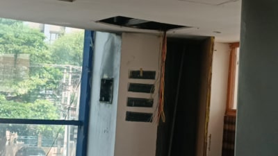 Fire breaks out in Mohali MC head office due to short-circuit. (HT PHOTO)