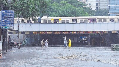 Mumbai, India - Sep 08, 2023 : Subway closed due to Heavy Rainfall at Andheri, in Mumbai, India, Friday, Sep 08, 2023. (Photo by Vijay Bate/HT Photo)