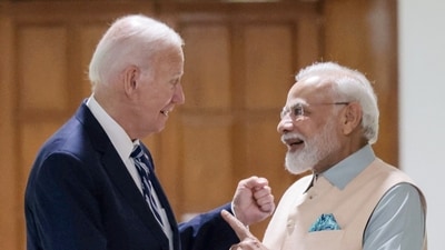 Prime Minister Narendra Modi meets the United States President Joe Biden on the sidelines of the G20 Summit, in New Delhi on Friday. (ANI) Prime Minister Narendra Modi meets the United States President Joe Biden on the sidelines of the G20 Summit, in New Delhi on Friday. (ANI)