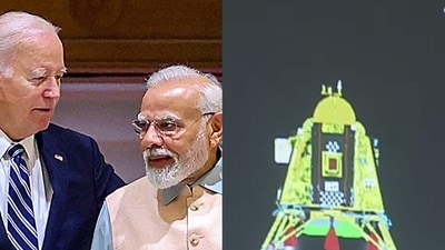 Prime Minister Narendra Modi with US President Joe Biden. (Right) The Chandrayaan 3 made a successful soft landing on the moon's south pole on August 23. Prime Minister Narendra Modi with US President Joe Biden. (Right) The Chandrayaan 3 made a successful soft landing on the moon's south pole on August 23.