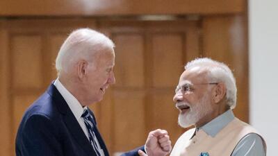 Prime Minister Narendra Modi meets the United States President Joe Biden on the sidelines of the G20 Summit, in New Delhi on Friday. (ANI) Prime Minister Narendra Modi meets the United States President Joe Biden on the sidelines of the G20 Summit, in New Delhi on Friday. (ANI)