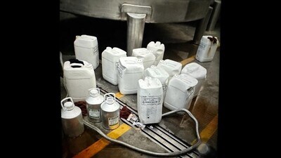 The material seized from the three accused involved in pilferage of scotch from Khasa distillery.