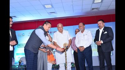 UP agriculture minister Surya Pratap Shahi inaugurating FPO industry partnership programme at Indira Gandhi Pratishthan in Lucknow on Friday (HT Photo)