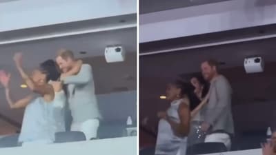 Prince Harry and Meghan Markle danced together to Crazy In Love. Prince Harry and Meghan Markle danced together to Crazy In Love.