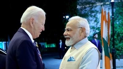 A day before the mega G20 Summit, Prime Minister Narendra Modi on Friday held a bilateral meeting with US President Joe Biden at 7, Lok Kalyan Marg in Delhi. (Twitter) A day before the mega G20 Summit, Prime Minister Narendra Modi on Friday held a bilateral meeting with US President Joe Biden at 7, Lok Kalyan Marg in Delhi. (Twitter)