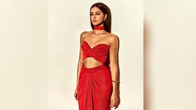 Assisted by fashion stylist Meagan Concessio, Ananya styled her chic look with a matching red choker necklace, silver statement double hoop earrings, a stylish bracelet on her wrist and a pair of strappy heels. (Instagram/@ananyapanday) Assisted by fashion stylist Meagan Concessio, Ananya styled her chic look with a matching red choker necklace, silver statement double hoop earrings, a stylish bracelet on her wrist and a pair of strappy heels. (Instagram/@ananyapanday)