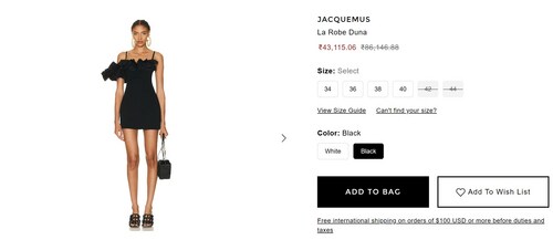 Mouni Roy's gorgeous black dress comes with a price tag of ₹43k. (www.fwrd.com) Mouni Roy's gorgeous black dress comes with a price tag of ₹43k. (www.fwrd.com)
