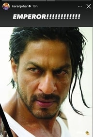 Karan Johar shared a picture of Shah Rukh Khan as he lauded him. Karan Johar shared a picture of Shah Rukh Khan as he lauded him.
