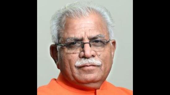 Haryana Chief Minister Manohar Lal Khattar on Friday announced the development of an industrial area spanning 100 acres of land under the PADMA scheme in Khanpur village, Hisar. (HT File Photo)