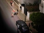 People take shelter outside their homes after an earthquake in Rabat, Morocco, on Friday,