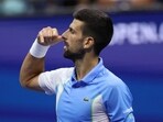 Serbia's Novak Djokovic celebrates after winning his semi final match against Ben Shelton of the U.S. 