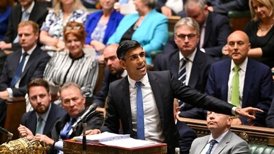 British Prime Minister Rishi Sunak speaks during Prime Minister's Questions, at the House of Commons in London, Britain September 6. (via REUTERS)