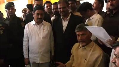 Chandrababu Naidu after his arrest in a corruption case. (PTI) Chandrababu Naidu after his arrest in a corruption case. (PTI)
