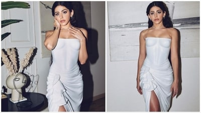 Alaya F confidently showcases her well-defined hourglass figure in a sculpted white outfit sourced from the designer J Phoenix London's collection. (Instagram/@alayaf) Alaya F confidently showcases her well-defined hourglass figure in a sculpted white outfit sourced from the designer J Phoenix London's collection. (Instagram/@alayaf)