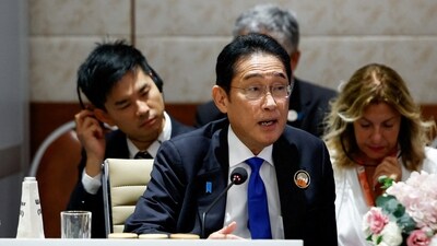 Japanese Prime Minister Fumio Kishida attends Partnership for Global Infrastructure and Investment event on the day of the G20 summit in New Delhi, India, September 9. (REUTERS)