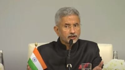 External affairs minister S Jaishankar at press briefing of G20 on Saturday.