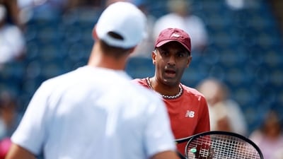 Ram and Salisbury are the first team in the Open Era (since 1968) to win three straight doubles titles at the US Open. (Getty Images via AFP) Ram and Salisbury are the first team in the Open Era (since 1968) to win three straight doubles titles at the US Open. (Getty Images via AFP)